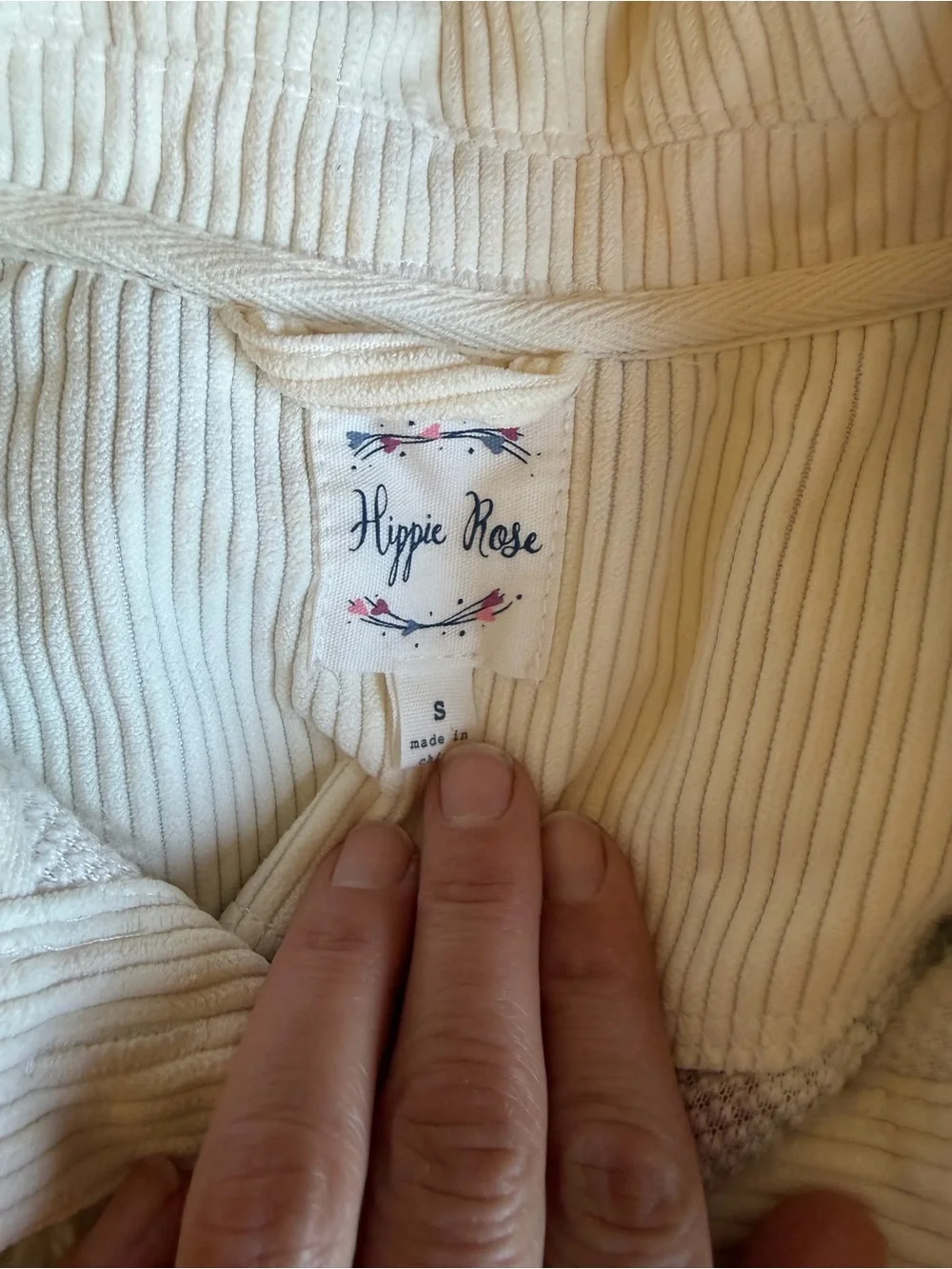 Hippie Rose Plush Plaid Teddy Jacket in Light Blue and Cream Small - Picture 3 of 4